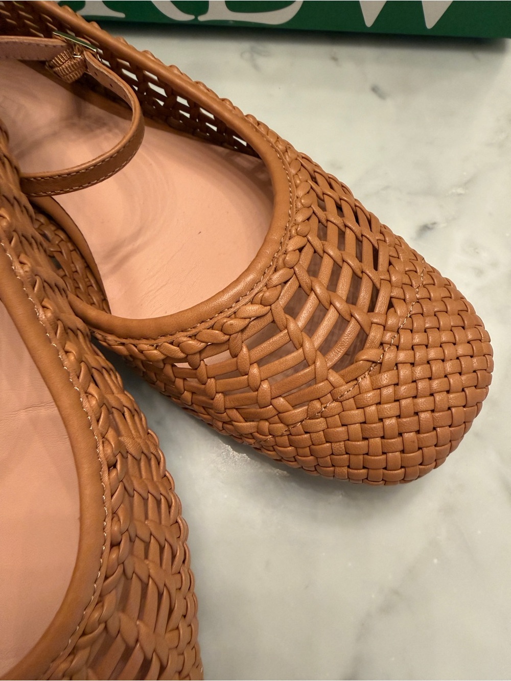 J. Crew Quinn - Woven Mary Jane Flats in Burnt Caramel - Picture 4 of 6
